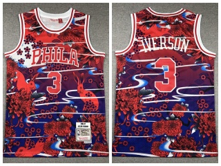 Philadelphia 76ers #3 Allen Iverson Rabbit Year Jersey Red