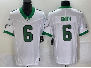 Philadelphia Eagles #6 DeVonta Smith Throwback Limited Jersey White