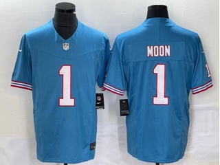 Tennessee Titans #1 Warren Moon Throwback Vapor F.U.S.E. Limited Jersey Baby Blue