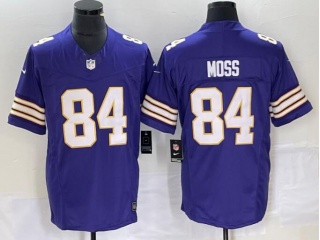 Minnesota Vikings #84 Randy Moss Throwback Limited Jersey Purple