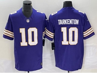 Minnesota Vikings #10 Fran Tarkenton Throwback Limited Jersey Purple