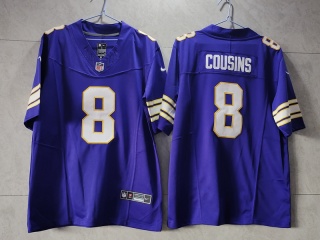 Minnesota Vikings #8 Kirk Cousins Throwback Limited Jersey Purple