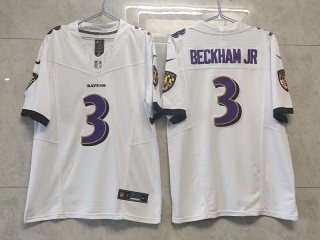 Baltimore Ravens #3 Odell Beckham Jr Vapor Limited Jersey White