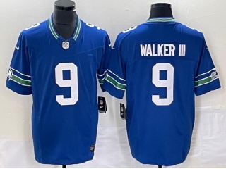 Seattle Seahawks #9 Kenneth Walker III Throwback Vapor F.U.S.E. Limited Jersey Blue