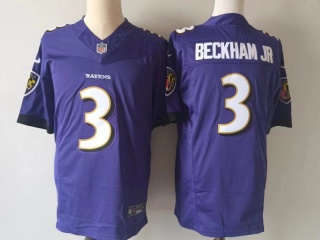 Baltimore Ravens #3 Odell Beckham Jr Vapor Limited Jersey Purple