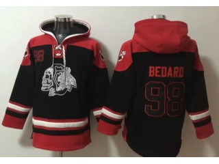 Chicago Blackhawks #98 Connor Bedard Ice Hockey Hoodie Black 