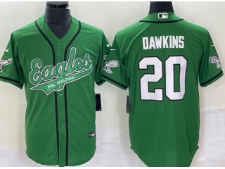 Philadelphia Eagles #20 Brian Dawkins Baseball Jersey Kelly Green