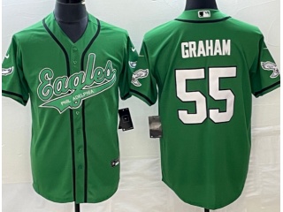 Philadelphia Eagles #55 Brandon Graham Baseball Jersey Kelly Green