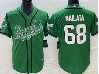 Philadelphia Eagles #68 Jordan Mailata Baseball Jersey Kelly Green