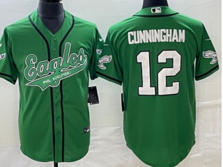 Philadelphia Eagles #12 Randall Cunningham Baseball Jersey Kelly Green