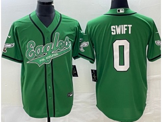 Philadelphia Eagles #0 D'Andre Swift Baseball Jersey Kelly Green