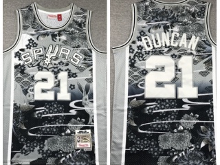 San Antonio Spurs #21 Tim Duncan Rabit Year Jersey Grey
