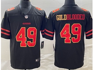 San Francisco 49ers #49 GoldBlooded Limited Jersey Black Golden 