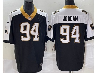 New Orleans Saints #94 Cameron Jordan Shoulders Limited Jersey Black With White