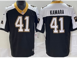 New Orleans Saints #41 Alvin Kamara Shoulders Limited Jersey Black With White