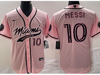 Miami #10 Messi Baseball Jersey Pink 