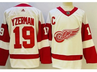 Adidas Detroit Red Wings #19 Steve Yzerman Hockey Jersey White 