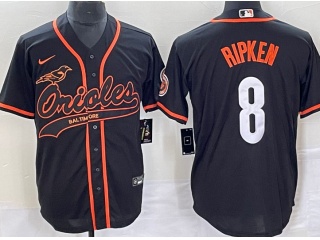 Baltimore Orioles #8 Cal Ripken Baseball Jersey Black 