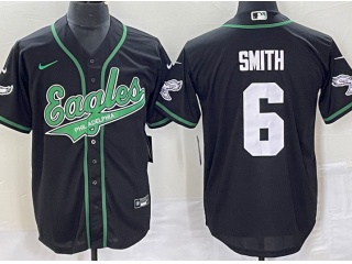 Philadelphia Eagles #6 DeVonta Smith  Baseball Jersey Black 