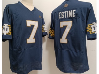 Norte Dame Fighting Irish #7 Audric Estime 2023 Aer Lingus Classic Jersey Blue