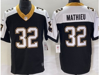 New Orleans Saints #32 Tyrann Mathieu Shoulders Limited Jersey Black With White