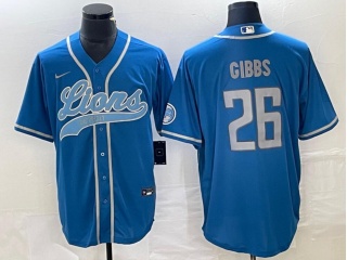 Detroit Lions #26 Jahmyr Gibbs Baseball Jersey Baby Blue
