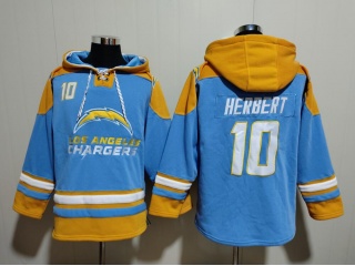 Los Angeles Chargers #10 Justin Herbert Hoodie Baby Blue