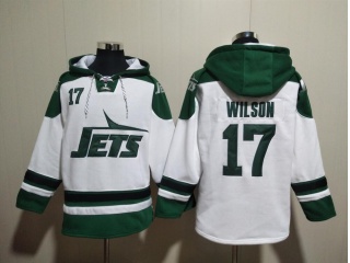 New York Jets #17 Garrett Wilson Throwback Hoodie White