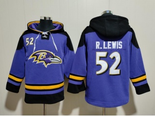 Baltimore Ravens #52 R.Lewis Hoodies Purple/Black