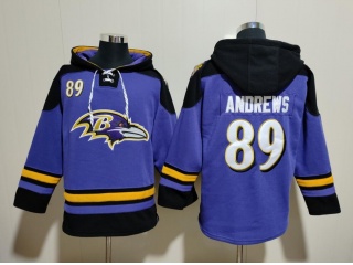 Baltimore Ravens #89 Mark Andrews Hoodies Purple/Black