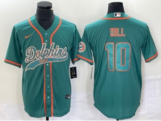 Miami Dolphins #10 Tyreek Hill Baseball Jersey Teal