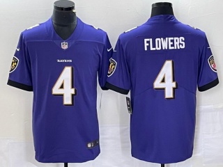 Baltimore Ravens #4 Zay Flowers Vapor Limited Jersey Purple