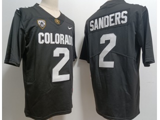 Colorado Buffaloes #2 Shedeur Sanders Collar Limited Jersey Black With All Black