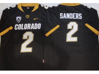 Colorado Buffaloes #2 Shedeur Sanders With White Number Limited Jersey Black