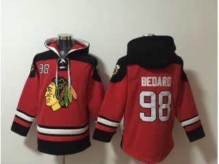 Chicago Blackhawks #98 Connor Bedard Hockey Hoodie Red 