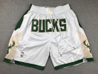 Milwaukee Bucks Throwback Shorts White