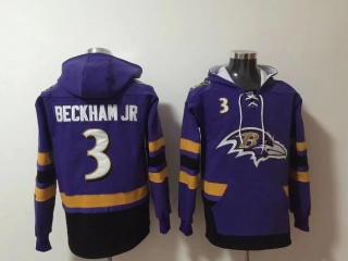 Baltimore Ravens #3 Odell Beckham Jr Hoodies Purple