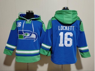 Seattle Seahawks #16 Tyler Lockett F.U.S.E Throwback Hoodies Blue