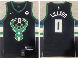 Milwaukee Bucks #0 Damian Lillard Jersey Black