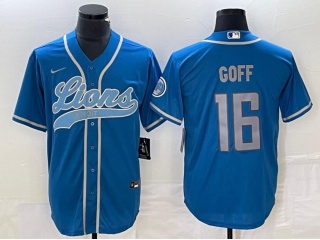 Detroit Lions #16 Jared Goff Baseball Jersey Baby Blue