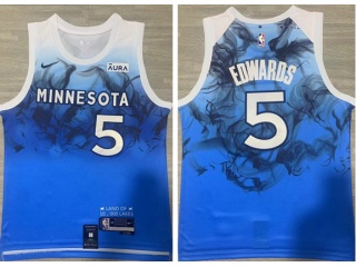 Minnesota Timberwolves #5 Anthony Edwards 2023 City Jersey Blue