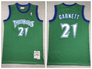 Minnesota Timberwolves #21 Kevin Garnett Throwback Jersey Green