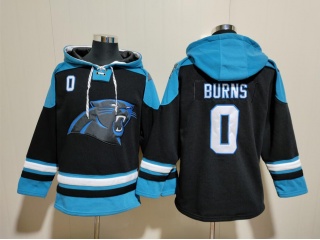 Carolina Panthers #0 Brian Burns Hoodies Black/Blue
