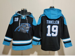 Carolina Panthers #19 Adam Thielen Hoodies Black/Blue 