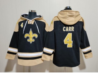 New Orleans Saints #4 Derek Carr Hoodies Black/Gold