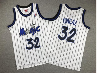 Youth Orlando Magic #32 Shaquille O'Neal Jersey White Pinstripes