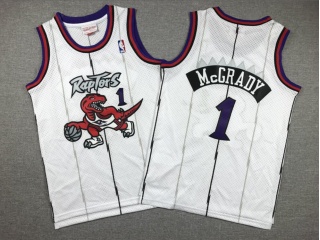 Youth Toronto Raptors #1 Tracy McGrady Throwback Jersey White