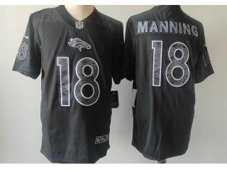 Denver Broncos #18 Peyton Manning RFLCTV Limited Jersey Black