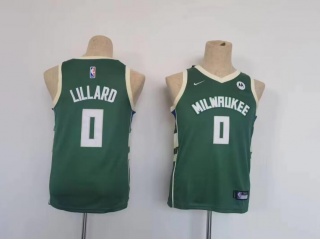 Youth Milwaukee Bucks #0 Damian Lillard Jersey Green