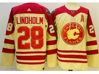 Calgary Flames #28 Elias Lindholm Classic Jersey Cream